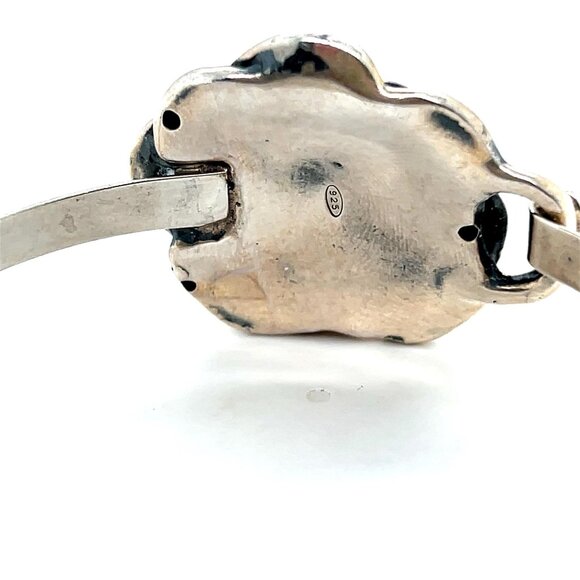 Gorgeous Silver 925 Rose Flower Bangle - Picture 5 of 8